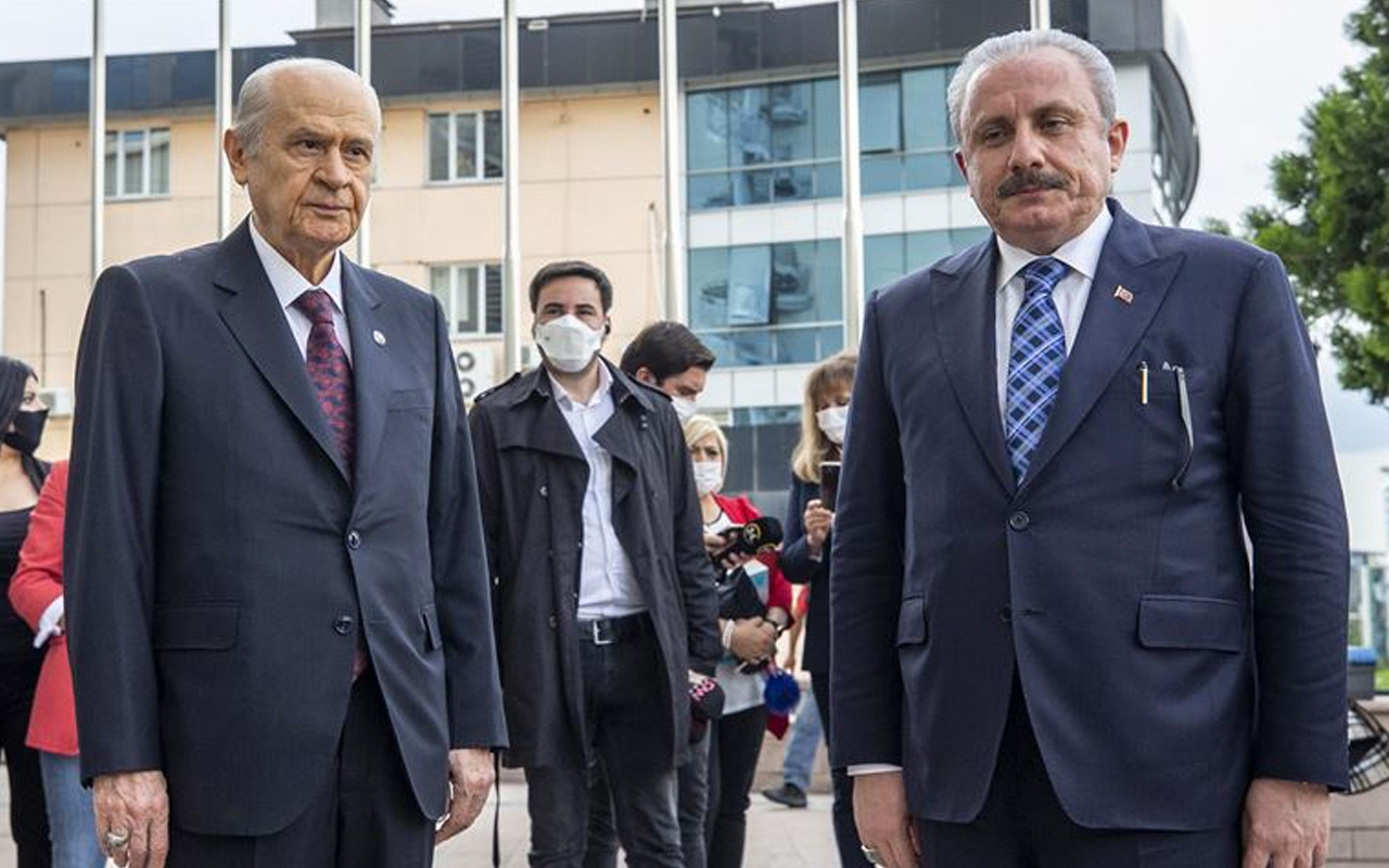 TBMM Başkanı Mustafa Şentop MHP Genel Başkanı Bahçeli'yi ziyaret etti