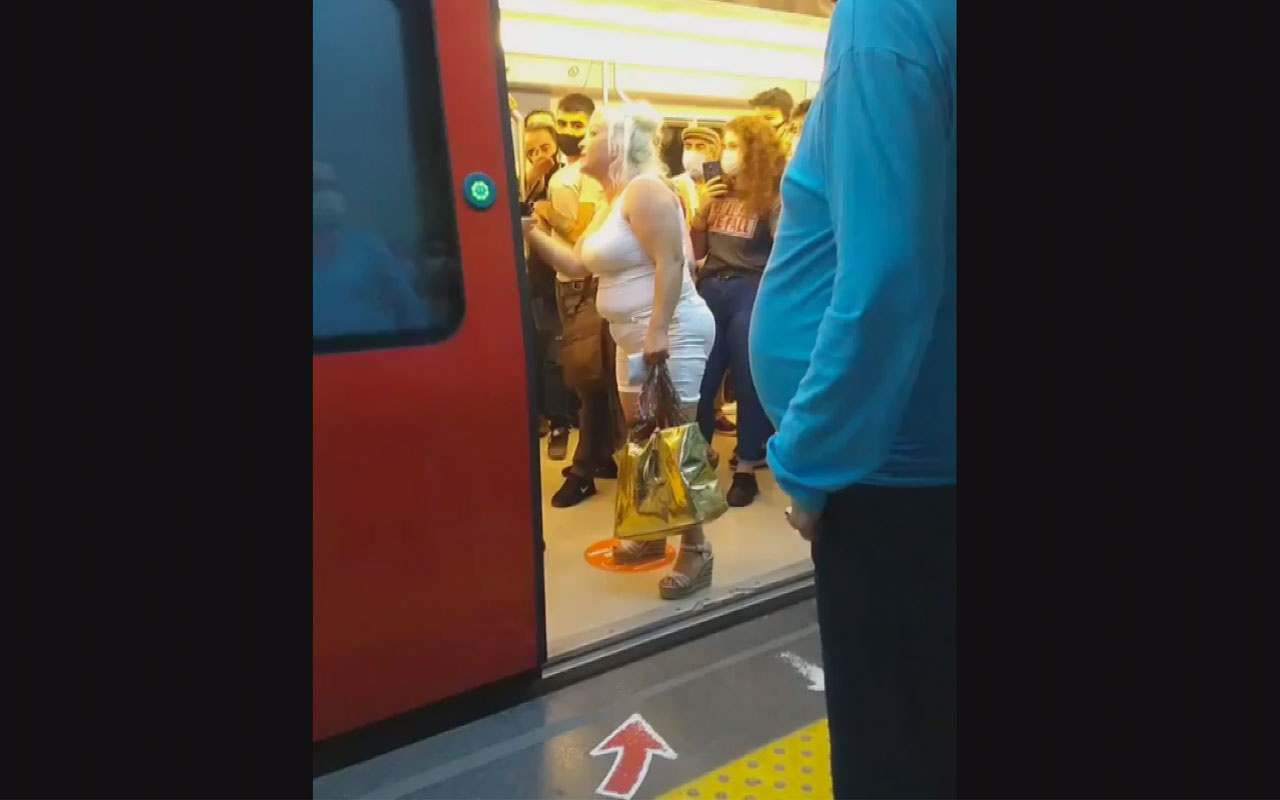 Ankara metrosunda maskesini çıkaran kadın ortalığı karıştırdı! Metrodan atıldı