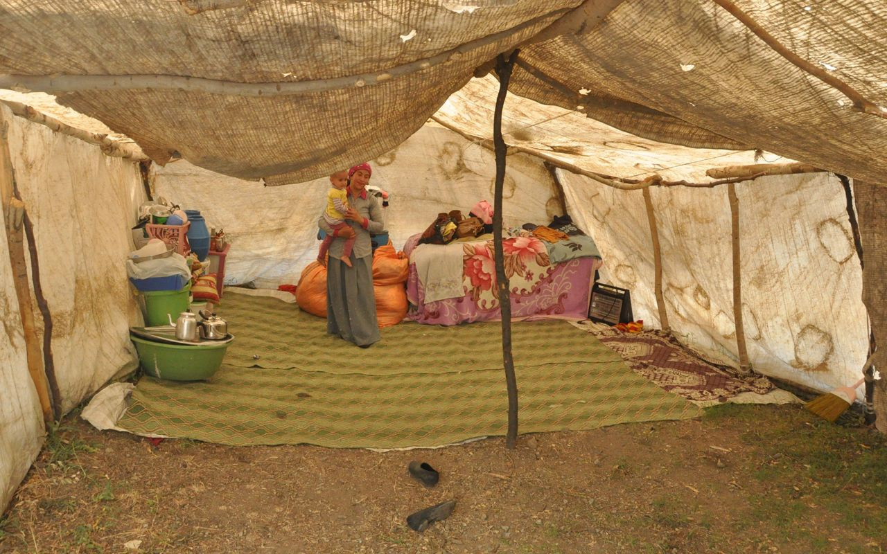 Hakkari'de 9 çocukla çadırda geçen yürek burkan yaşam