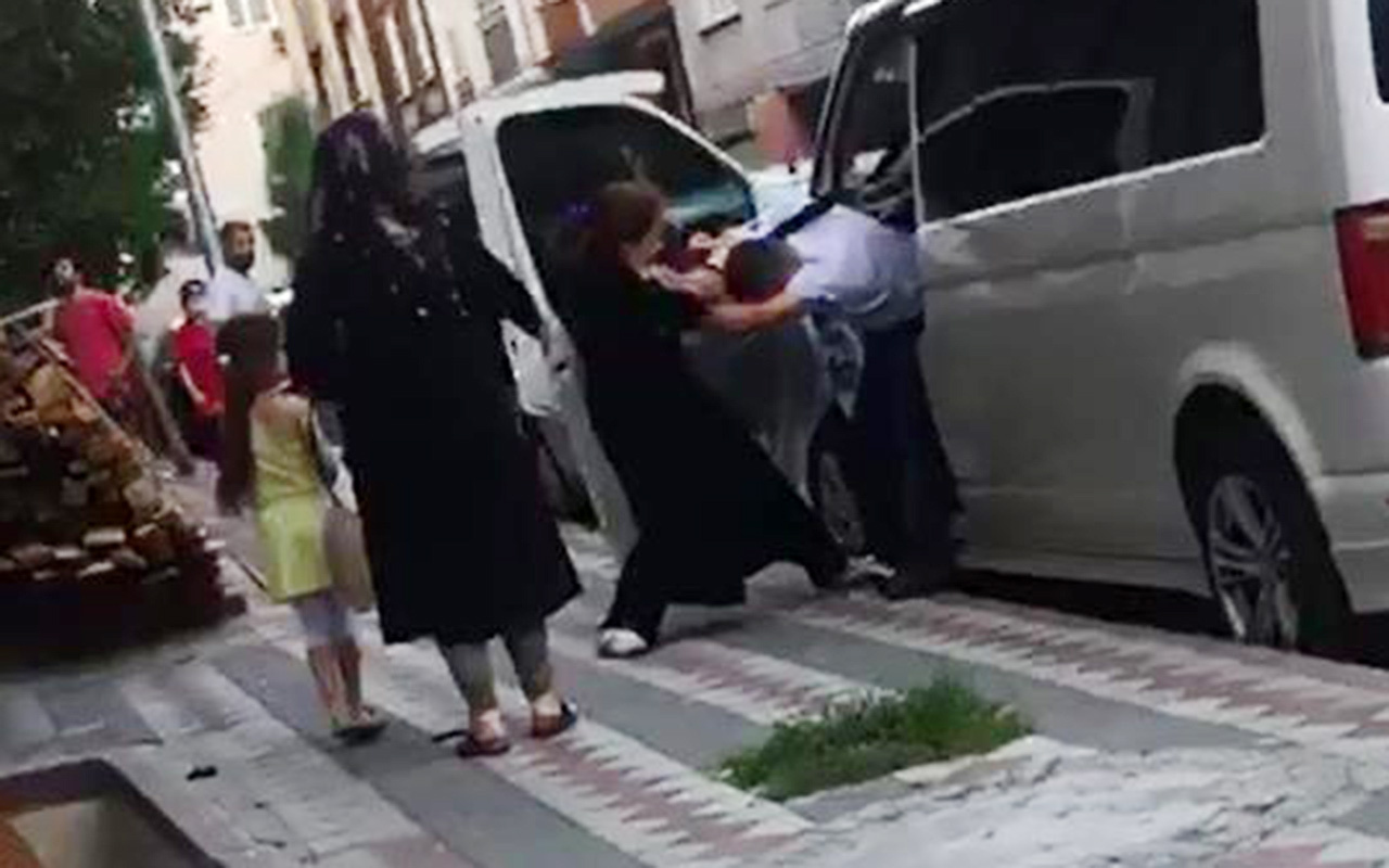 Minibüste kocasını başka kadınla yakalayınca saçını başını yoldu