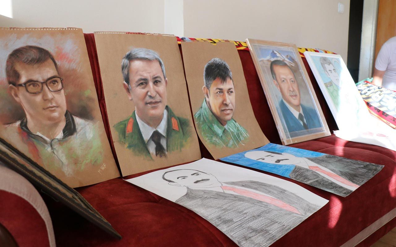 Kayseri'de 17 yılda 28 ameliyat geçirdi çizdiği portrelerle hayata tutundu