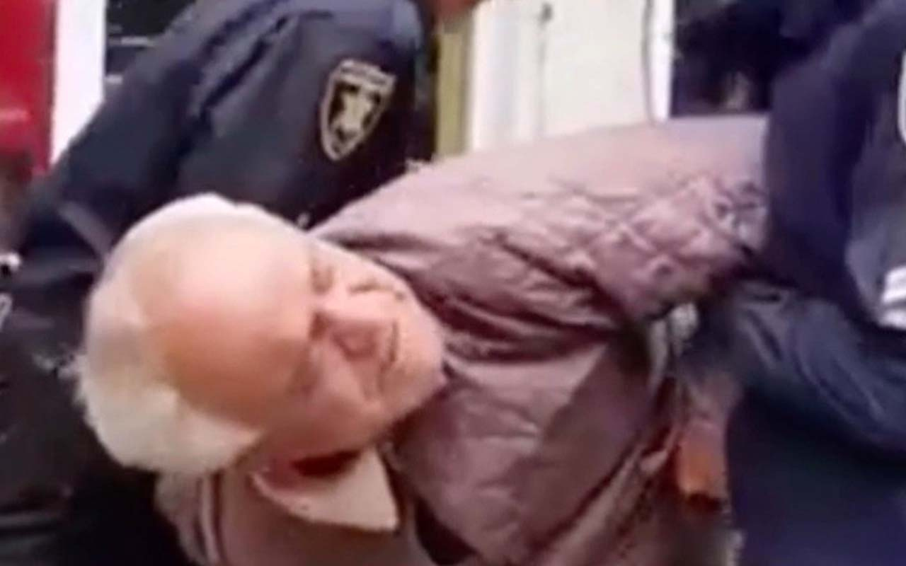 Maske takmayan yaşlı adama polis şiddeti