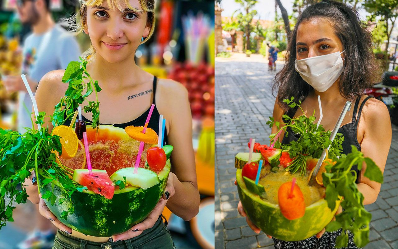 Antalya'da 'Koronavirüs' kokteyli yaptı turistlerin beğenisini kaptı