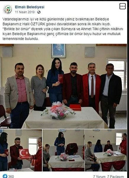 Antalya Elmalı Belediye Başkanı Halil Öztürk nikahı kıyıp eşiyle yatmış