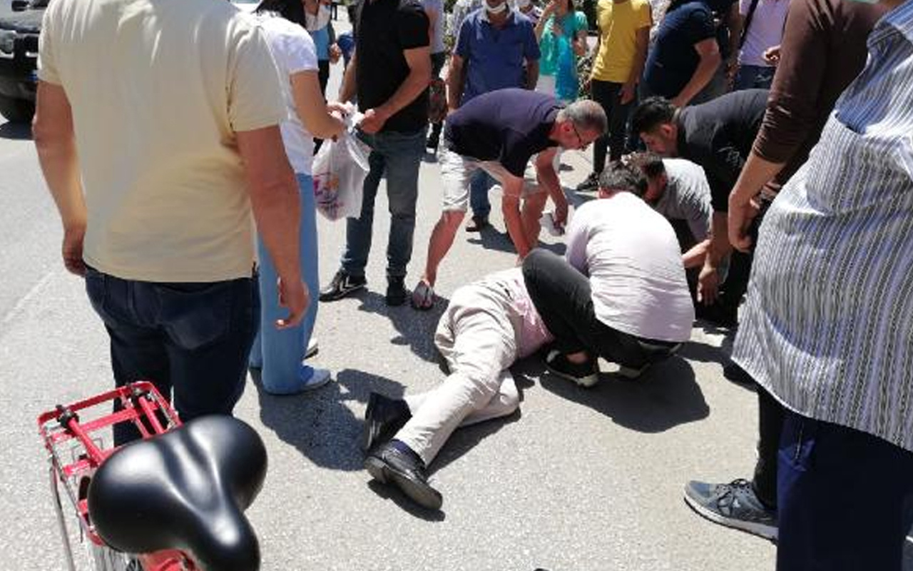 Bursa'da motosiklet çarptı takma dişi boğazına kaçtı
