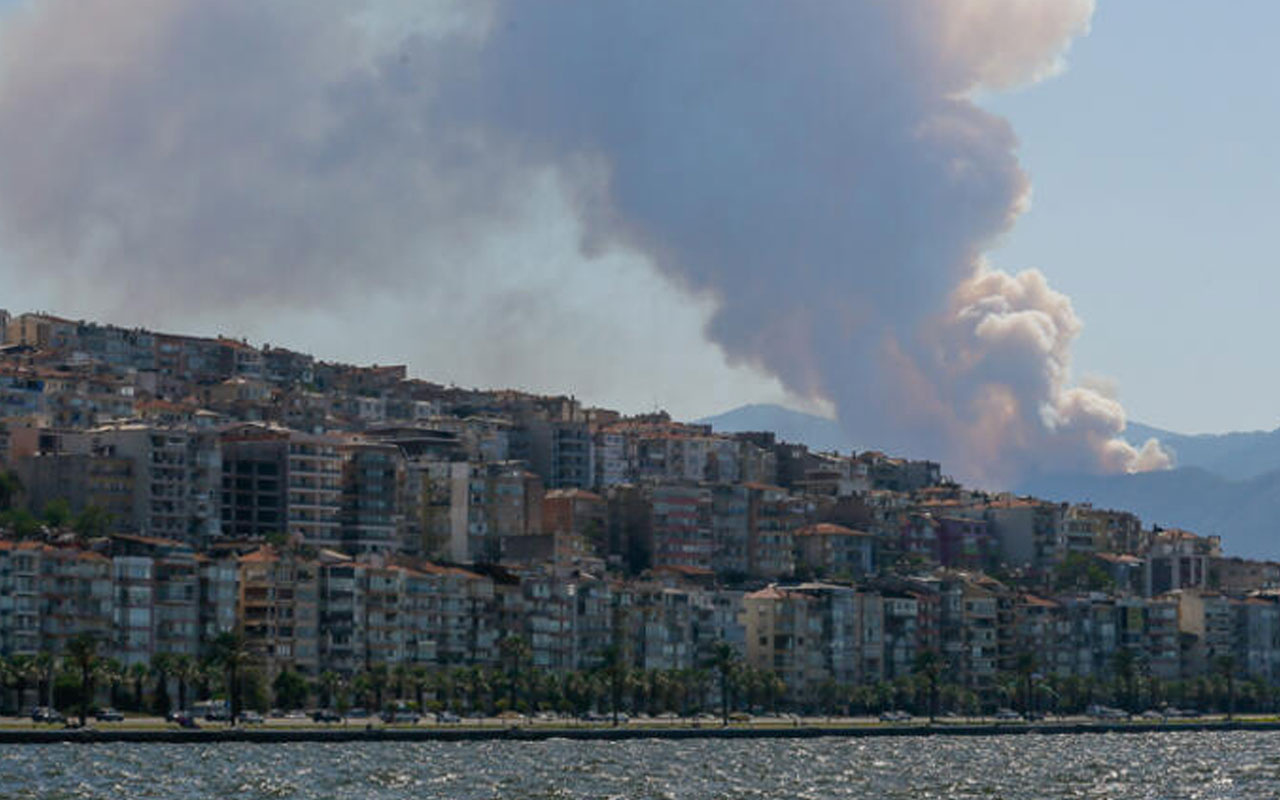 İzmir'de büyük orman yangını! Dumanlar şehirden görülüyor