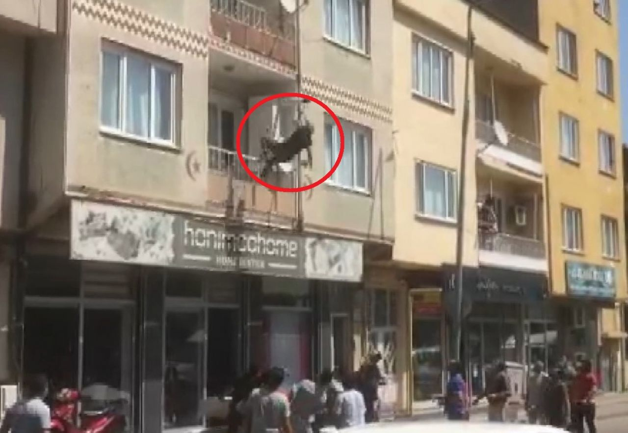 Bursa'da kadın balkondan aşağı böyle atladı o anlar görüntülendi