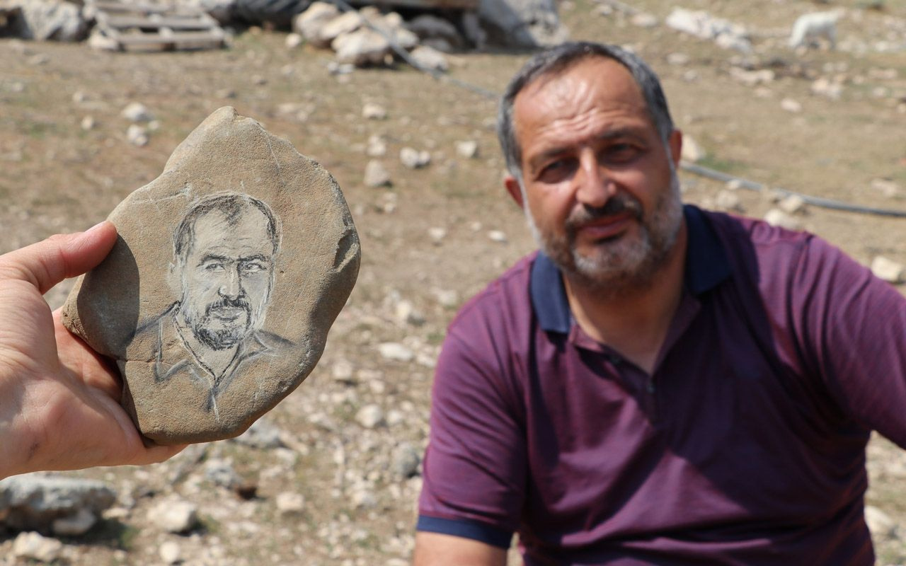 Çoban ressam Büşra Öğüt Burdur'da daga taşa olağanüstü işler yaptı