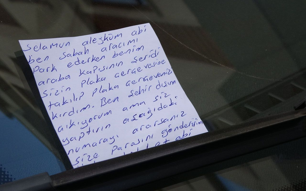 Van'da insanlık ölmemiş dedirten olay çarptığı aracın sahibine not bıraktı