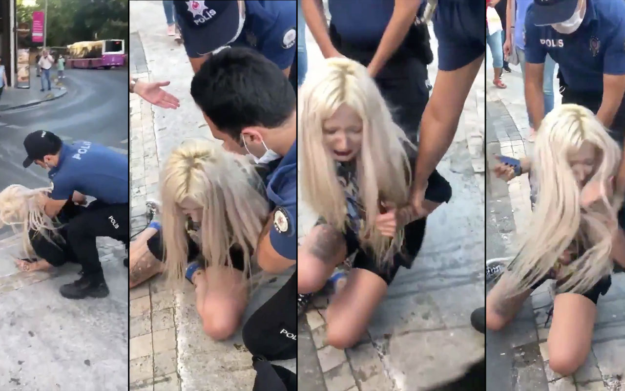 İstanbul'da polisin maske takmayan kadına gözaltı görüntüleri olay oldu