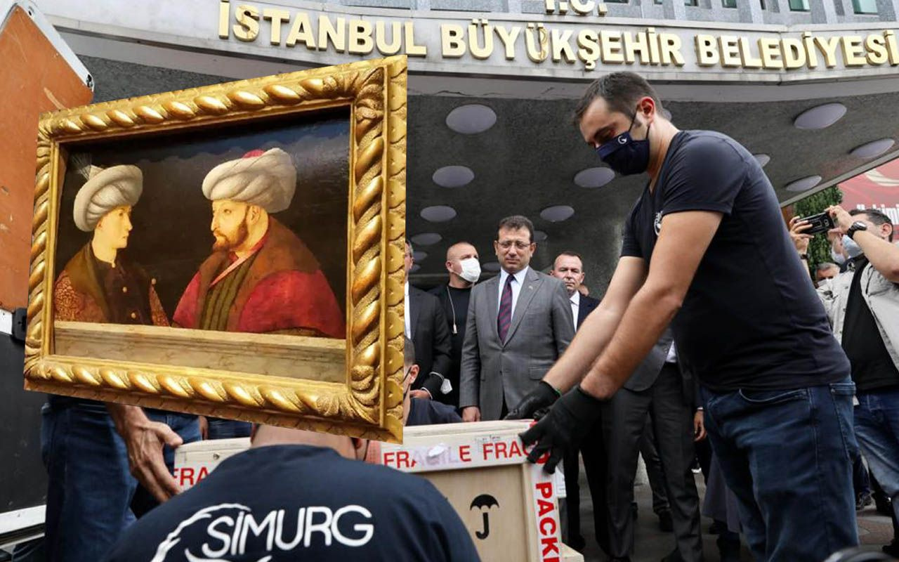 Fatih Sultan Mehmet'in tablosuna karşılama İstanbul Saraçhane binasına konuldu