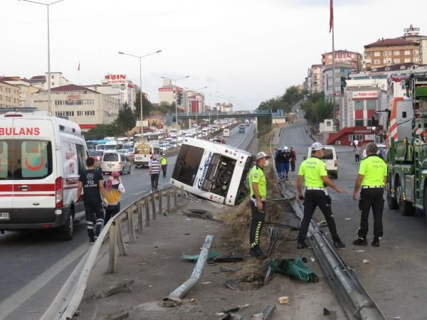 İstanbul'da yolcu otobüsü devrildi! Çok sayıda yaralı var