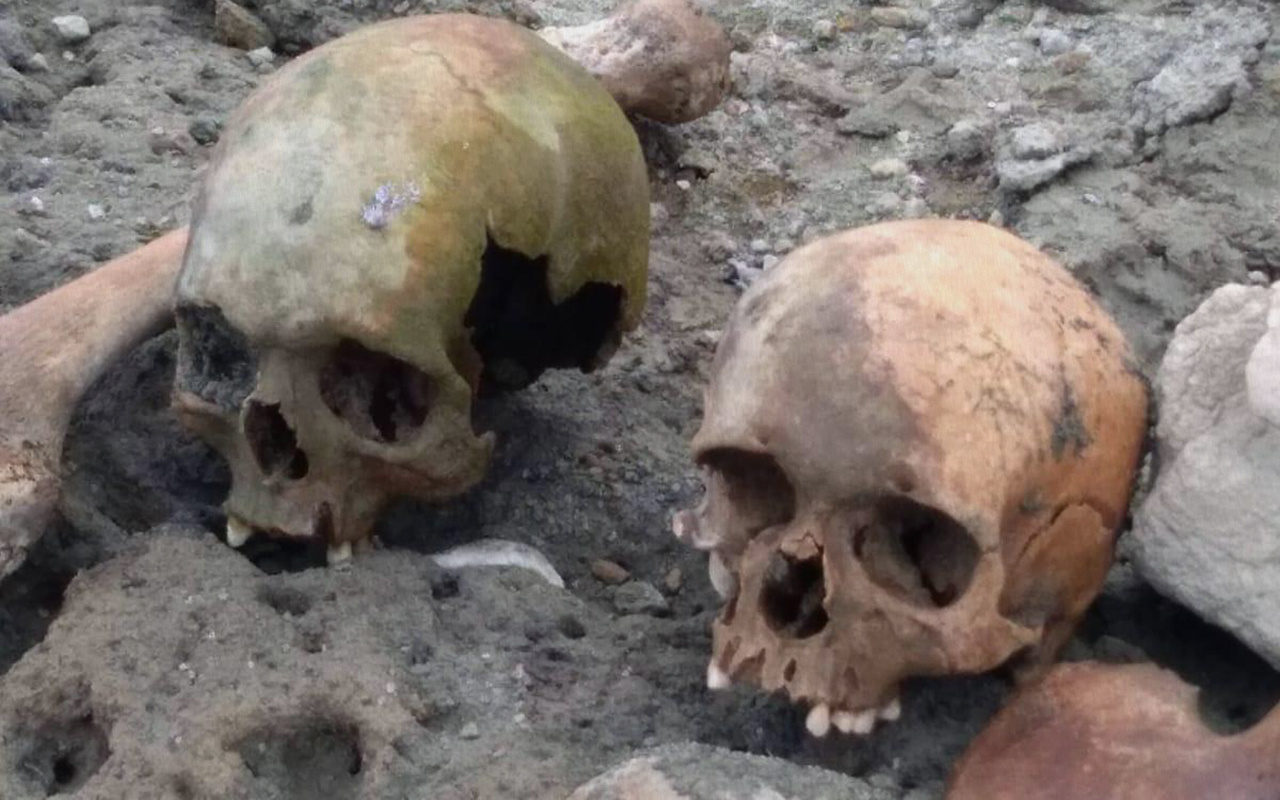 Çanakkale'de gölet havzasında 4 kafatası ve kemikler bulundu