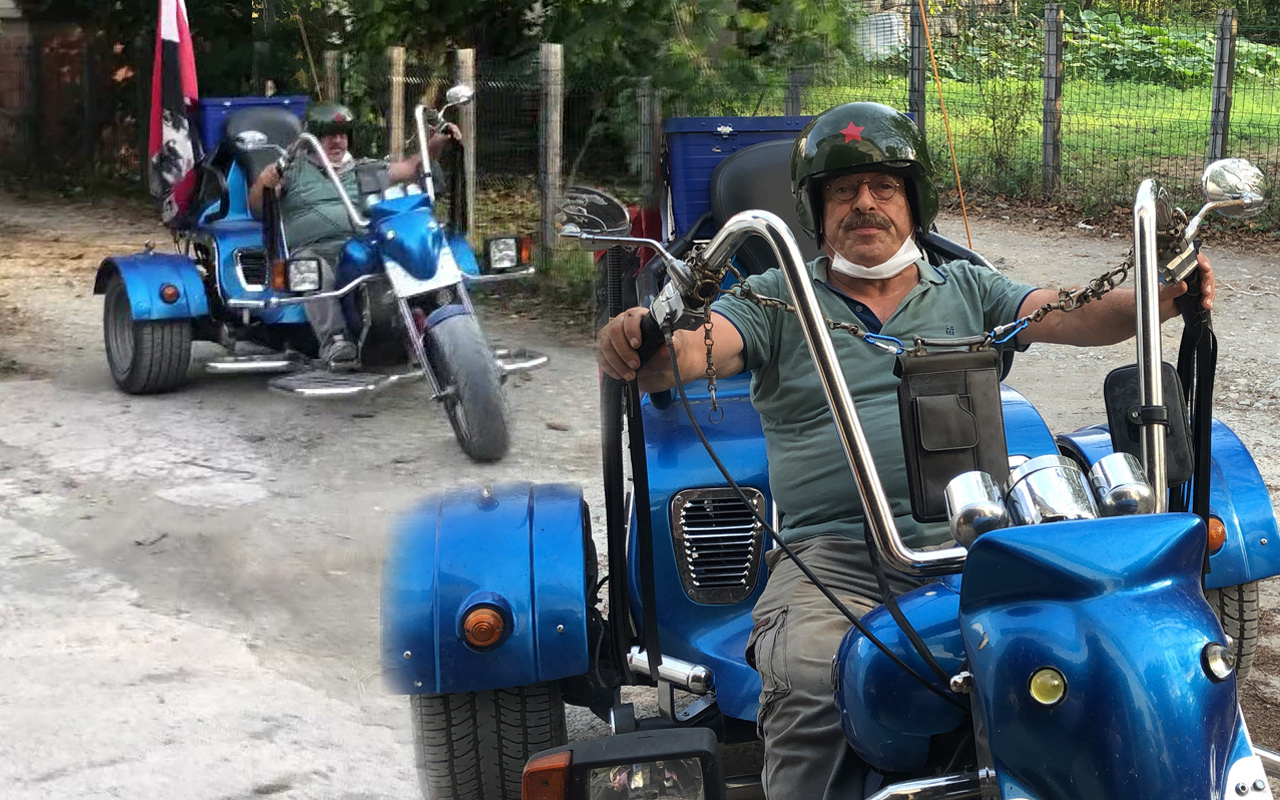 Otomobil motoruyla motosiklet tasarladı Sinop'ta görenleri şaşırttı