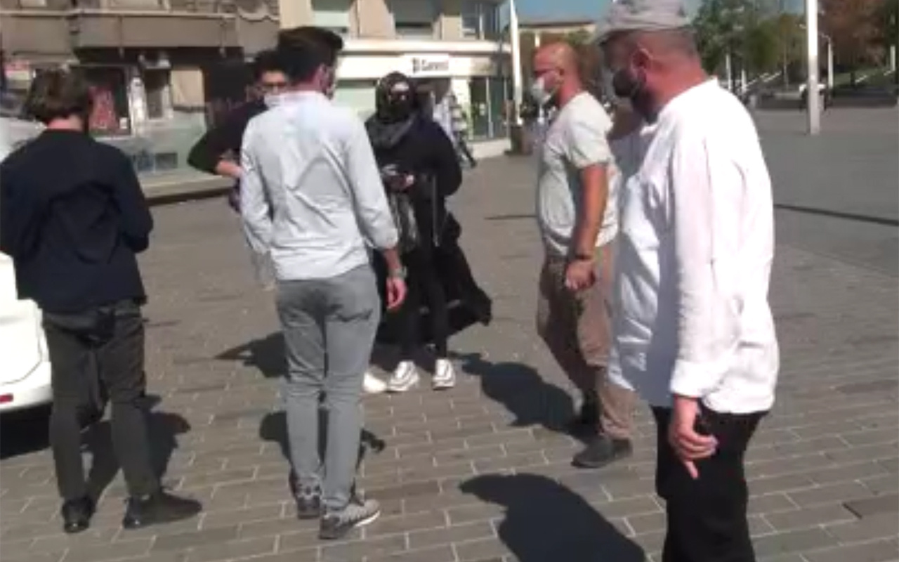 İstanbul Taksim'de çarşaflı erkek paniği