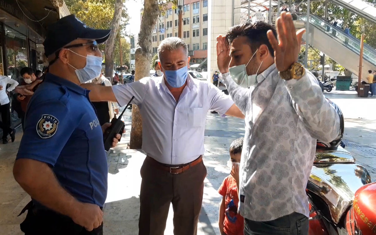 Kahramarmaraş'ta maske denetiminde kimlik isteyen polise direndi gerçek kısa sürede anlaşıldı