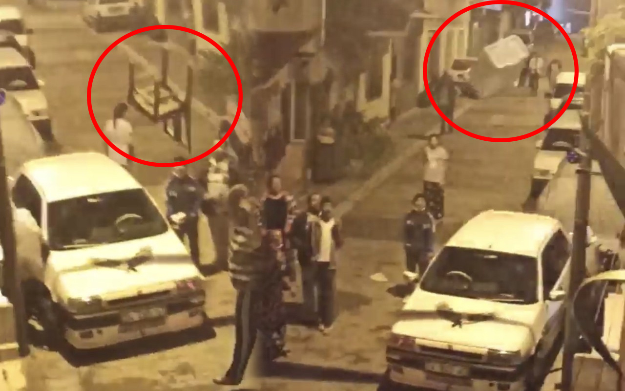 İstanbul'da sandalyeler havada uçuştu! Kavgada ortalık savaş alanına döndü