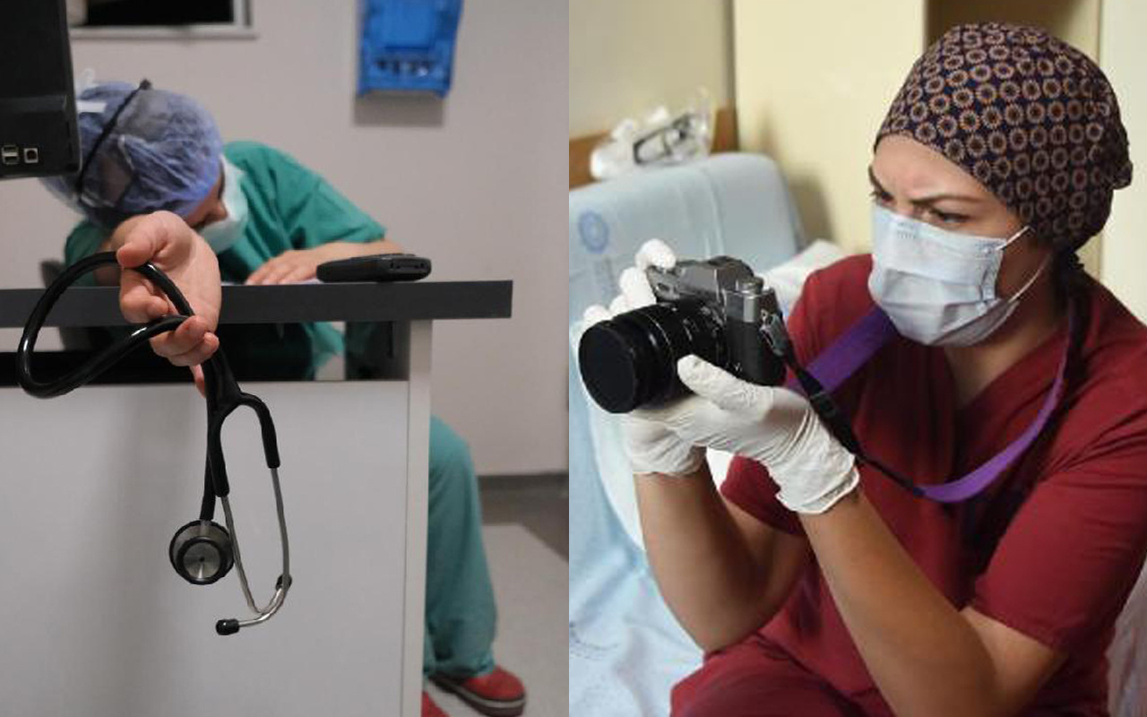 Korona servisinde çalışan doktor, sağlık çalışanlarının mücadelesini kare kare fotoğrafladı