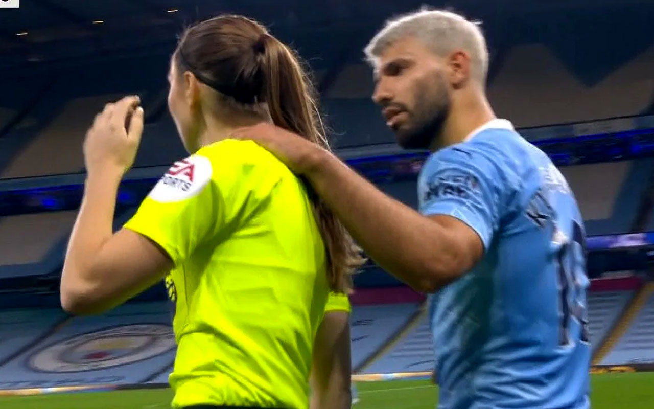 Sergio Agüero’nun kadın hakeme hareketi olay oldu milletvekili çılgına döndü