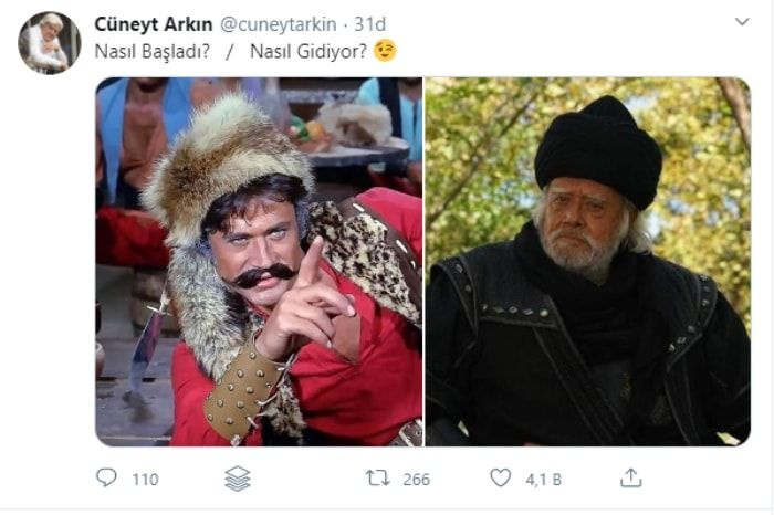 ATV Kuruluş Osman'ın usta oyuncusu Cüneyt Arkın da o uydu bakın ne paylaştı