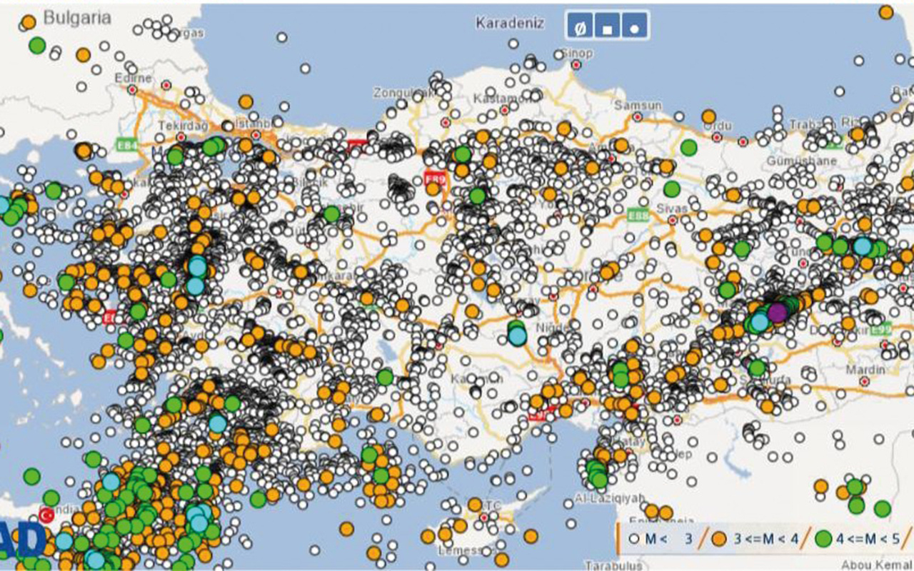 AFAD'dan tüyler ürperten deprem haritası! Türkiye'de 10 ayda 20 bine yakın deprem oldu