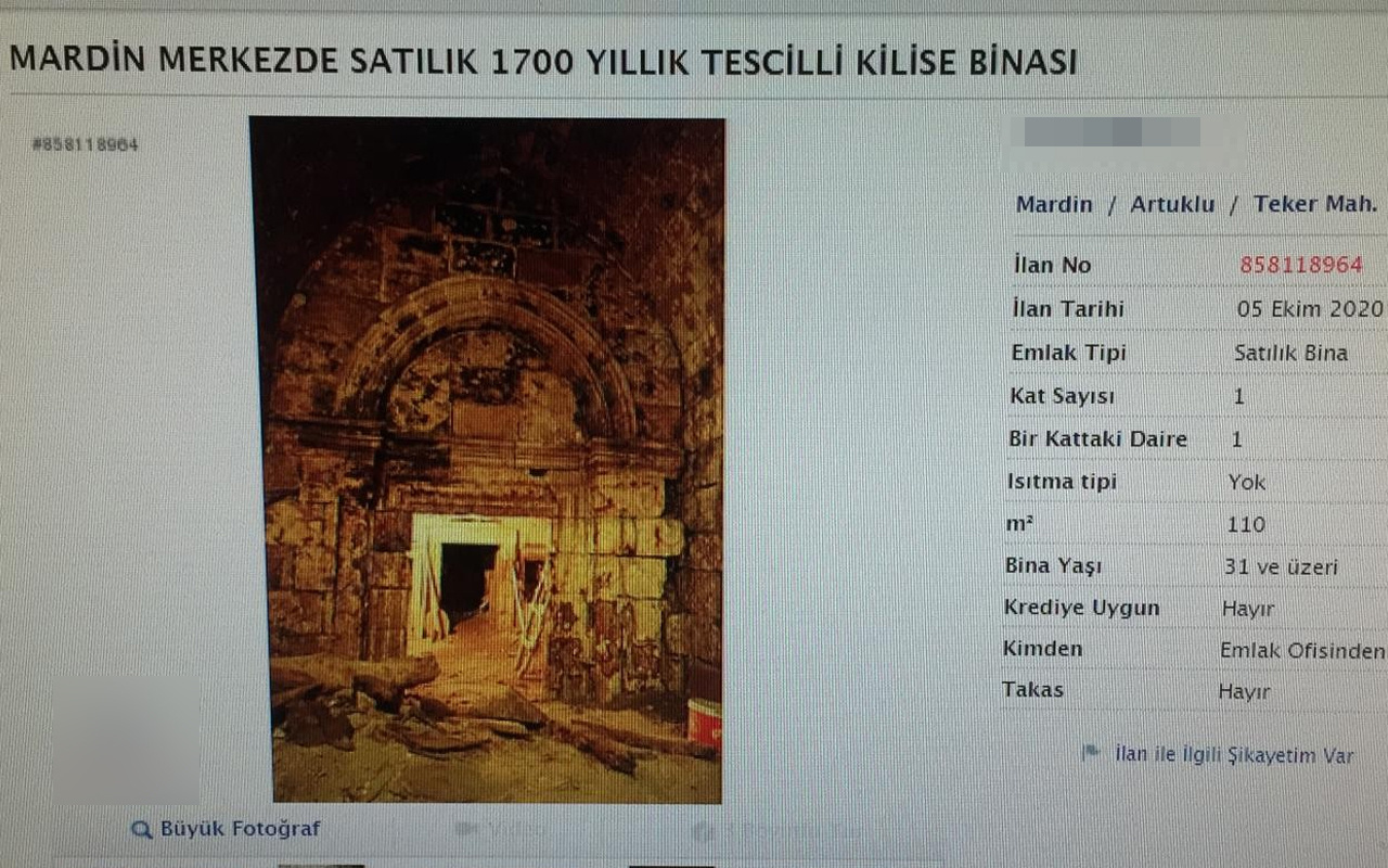 Mardin'de 1700 yıllık kilise satışa çıkarıldı! Fiyatını duyunca çok şaşıracaksınız