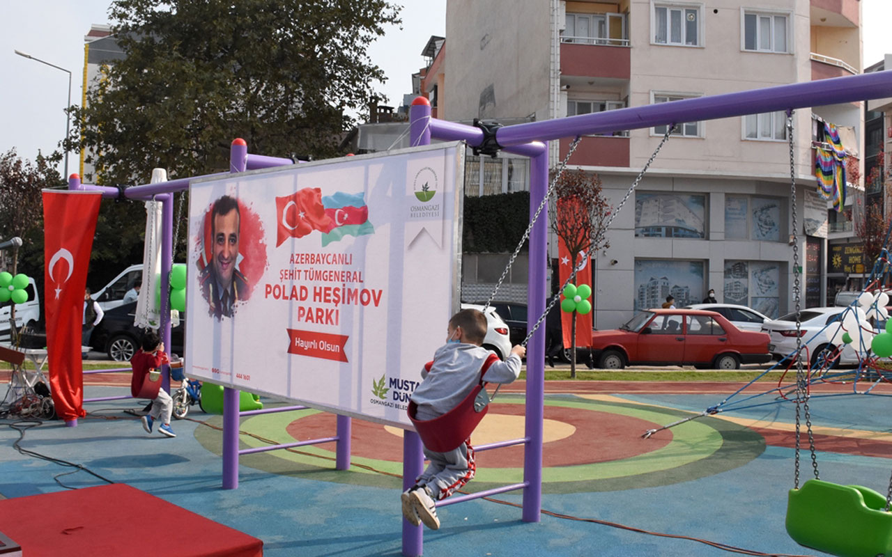 Azerbaycanlı şehit Tümgeneral Polat Heşimov'un adı Bursa'da parkta yaşatılacak