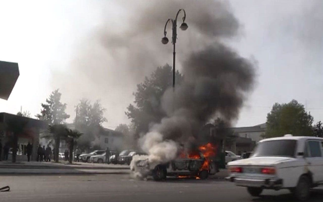 Ermenistan'dan Berde'ye yeni saldırı! Dükkanlar ve araçlar yanıyor