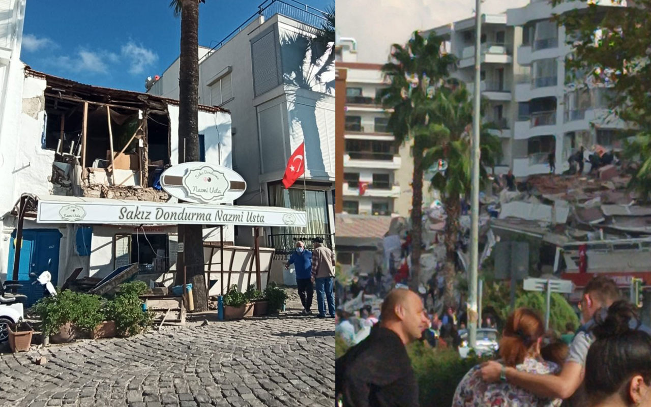 İzmir'de 6,6 büyüklüğünde deprem oldu! Binalar yıkıldı
