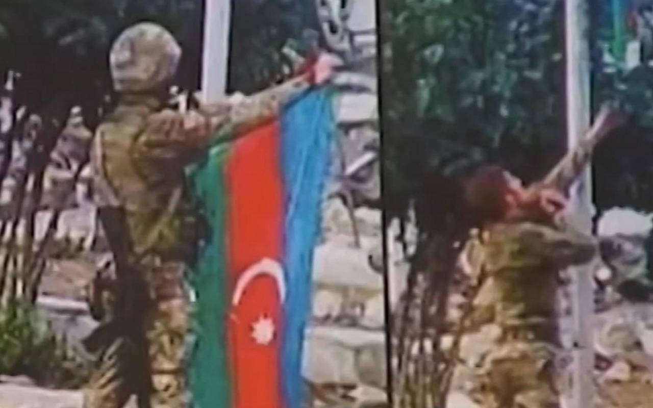 Azerbaycan bayrağını Sukavuşan’a böyle dikmişti! O asker şehit düştü