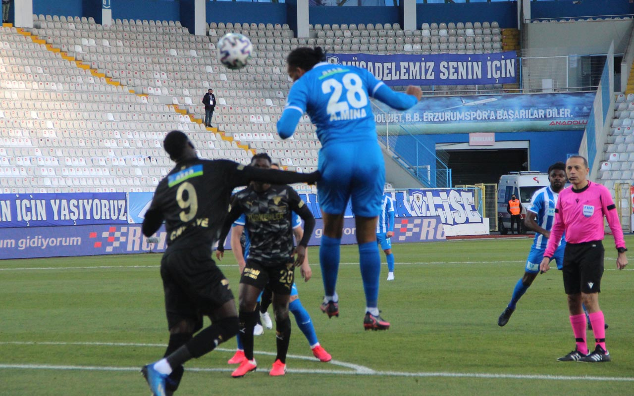 BŞB Erzurumspor-Göztepe maçı 1-1'lik skorla son buldu