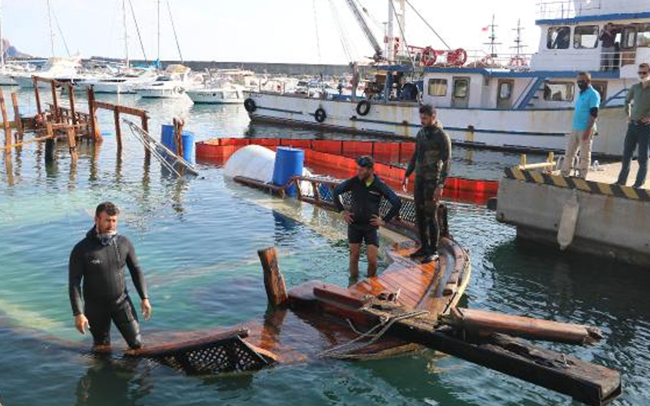 Alanya'da batan tur teknesi sudan çıkarıldı!Rus turist hayatını kaybetmişti