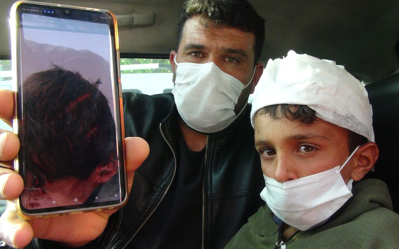 Van'da oğlunun öldüresiye dövdüğü çocuğu hastaneye götürdü: Kayalıklardan düşmüş