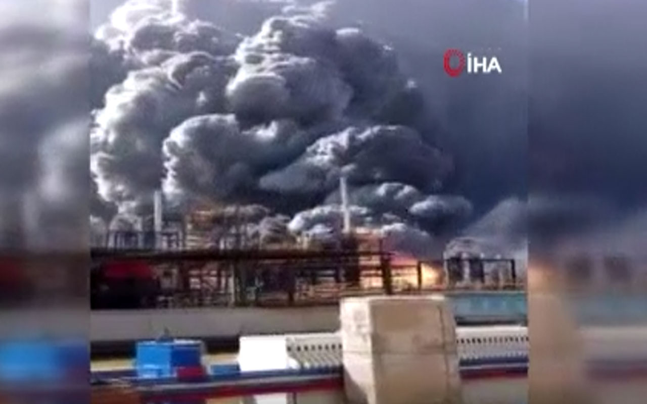 Çin'de fabrikada patlama! Bir anda alevler ve dumanlar yükseldi
