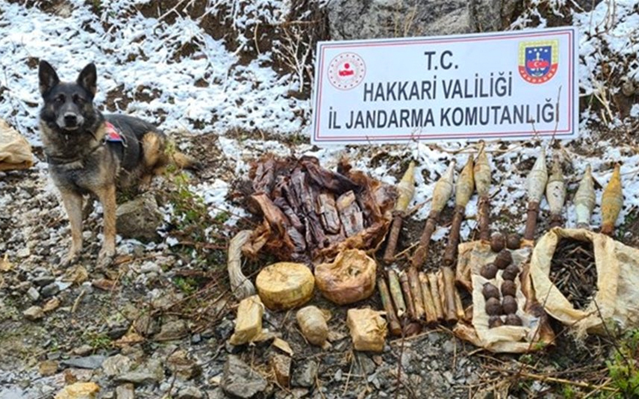 Hakkari'de PKK'ya ait patlayıcı ve mühimmat ele geçirildi
