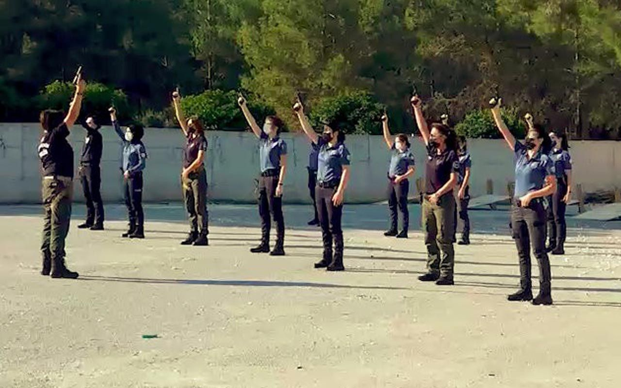 Antalya'nın kadın polisleri poligonda erkek meslektaşlarına taş çıkarttı