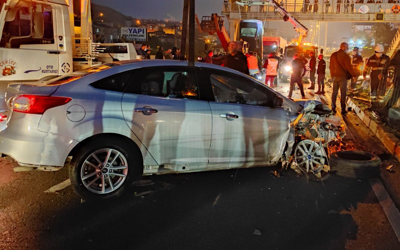 Zonguldak'ta yok böyle zincirleme kaza! Takla attı direği devirdi 5 kişi yaralandı