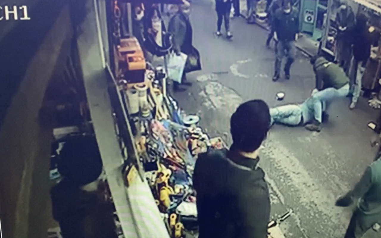 Karaköy'de kapkaççıyı esnaf yakaladı o anlar kamerada