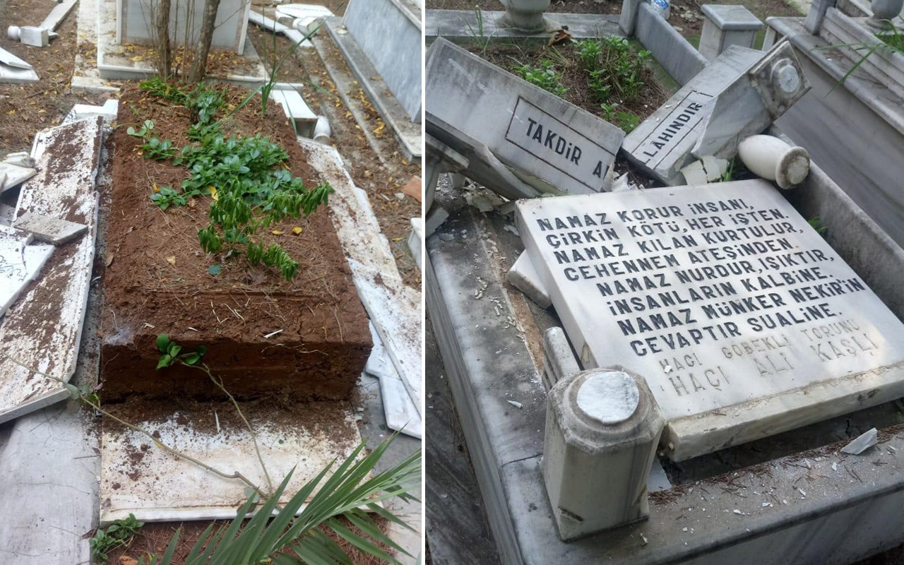 Antalya'da mezarlıklara zarar verip Türk bayraklarını söktü yakalanınca 'moralim bozuktu' dedi