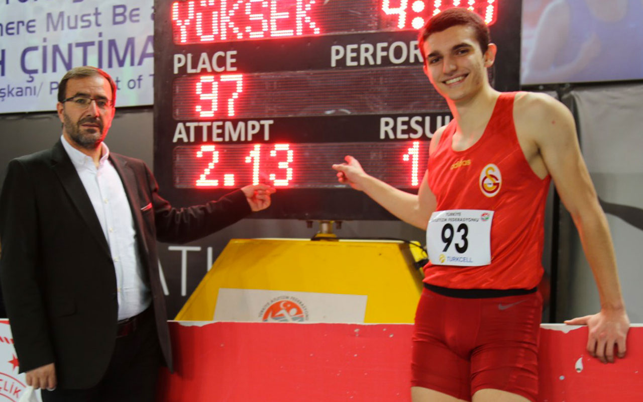 Ali Eren Ünlü, yüksek atlamada 18 yaş altı salon Türkiye rekorunu kırdı