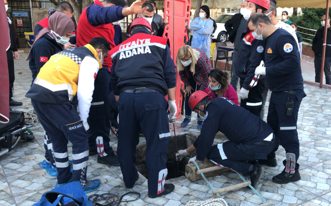 Adana'da kanalizasyon çukuruna düşen hamile kadın yaralandı