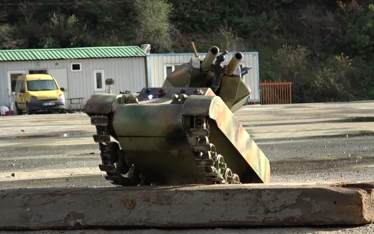 Trabzonlu usta hurda parçalarıyla tank üretti! Ateşleme sistemi bile kurmuş