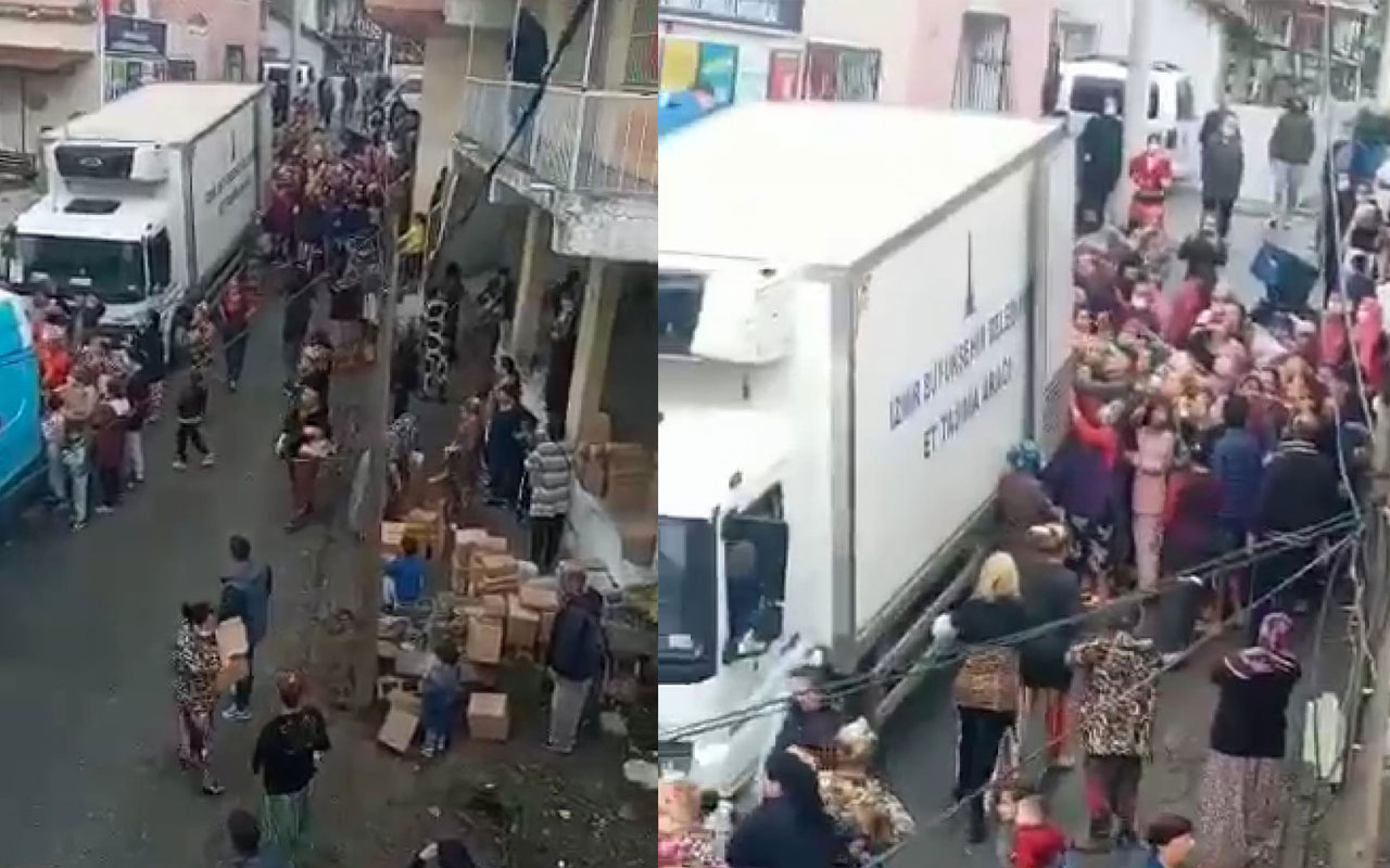 İzmir Büyükşehir Belediyesi’nden erzak dağıtımı rezaleti! Erzak değil korona dağıttılar