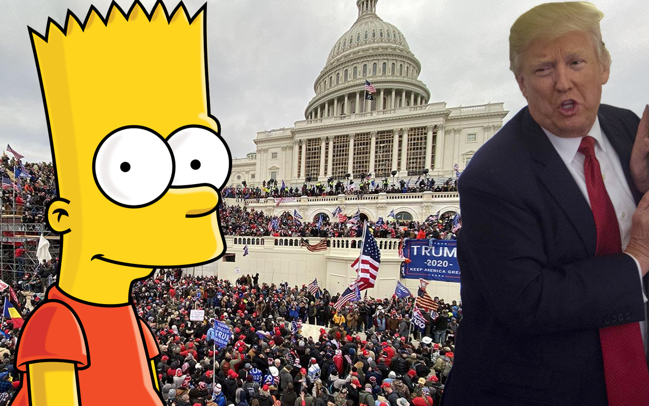 Simpsonslar ABD Kongre baskını bildi dünya şaşkına döndü! Trump'ın ölüm kehaneti olay oldu