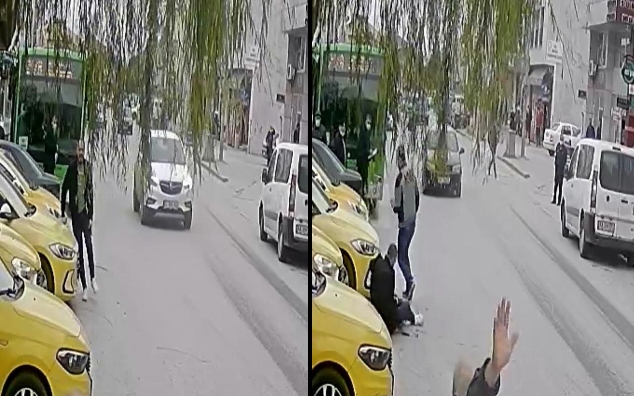 Sakarya'da her şey bir anda oldu! Taksiden indi yere yığıldı dehşet anları kamerada