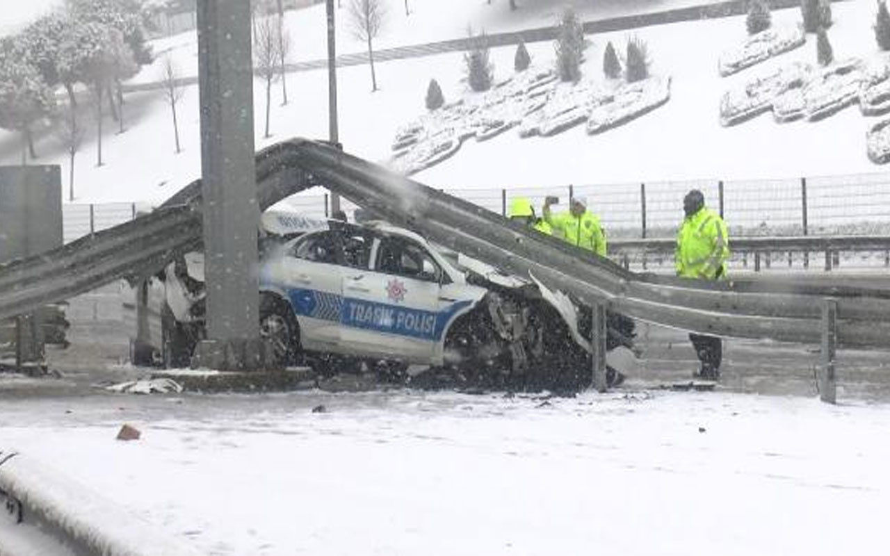 Beşiktaş'ta sivil polis aracı trafik polisi aracına arkadan çarptı: 3 polis yaralandı