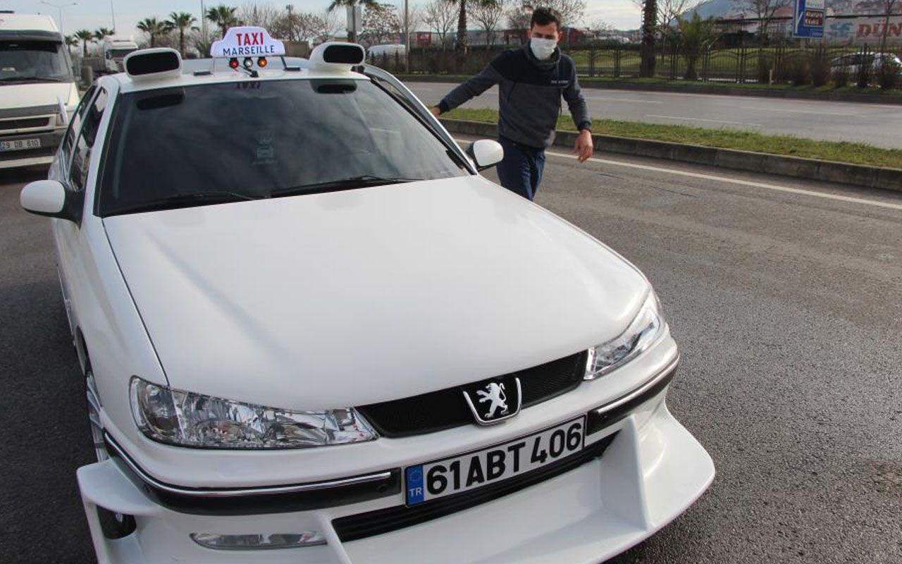 Trabzon'da 'Taksi' filminin arabasını görenler şaştı kaldı! Etkilendi aynısını yaptı