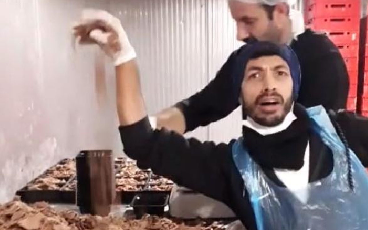 Hazır döner paketleyen iki çalışanın çekip paylaştığı video tepki çekti