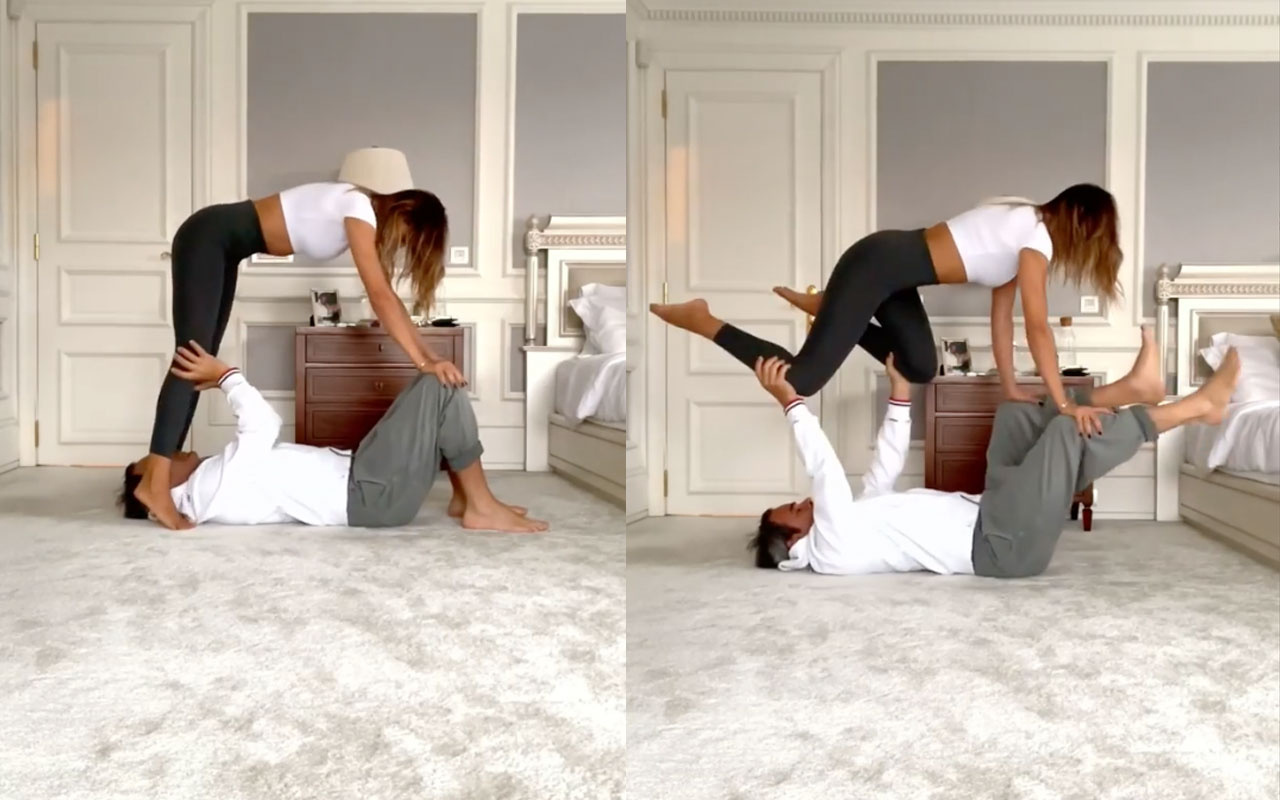Zeynep Tokuş ve eşinin yoga videosu sosyal medyayı salladı