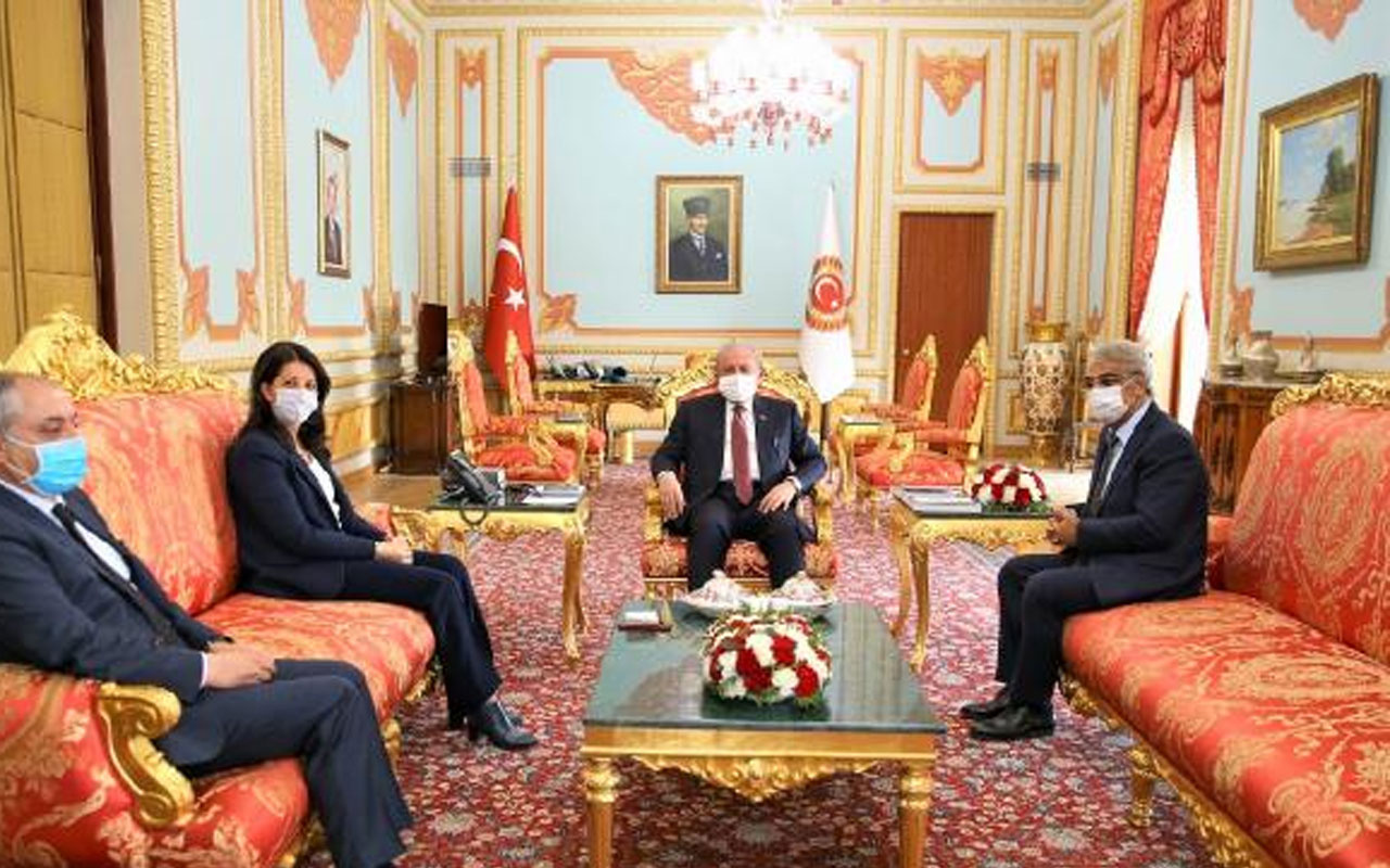 HDP'li Pervin Buldan ve Mithat Sancar'dan TBMM Başkanı Mustafa Şentop'a ziyaret